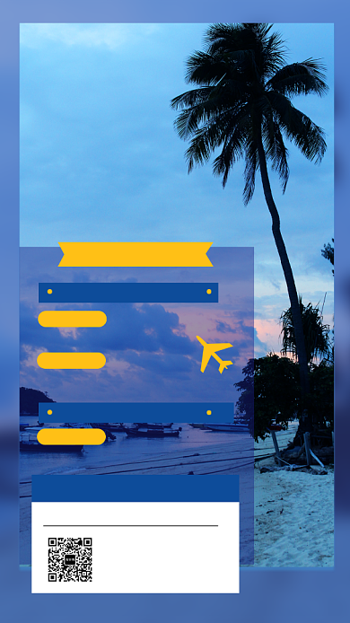 清新简约魅力云南之旅手机海报模板背景