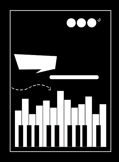 黑白键钢琴社团海报模板背景