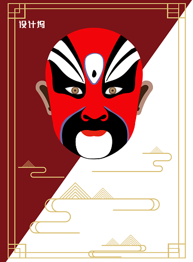 京剧非遗文化印刷海报背景