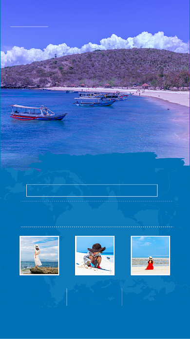  时尚蓝色海洋三亚旅游海报背景