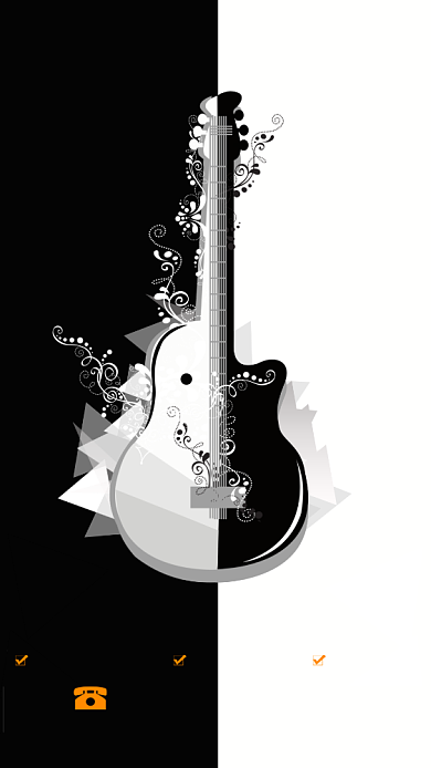 黑白吉他培训招生手机海报背景