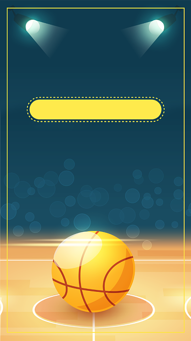 黄色篮球比赛手机海报背景
