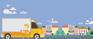 家政搬家卡通手机首图背景