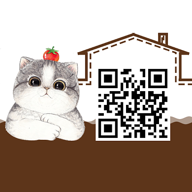 可爱卡通宠物猫二维码背景