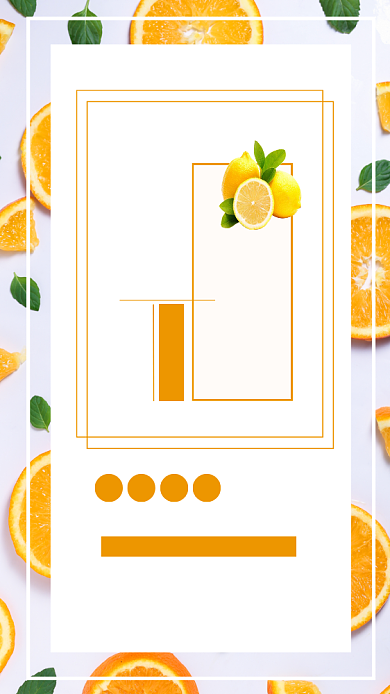 黄色简约夏日饮品柠檬橙汁海报背景