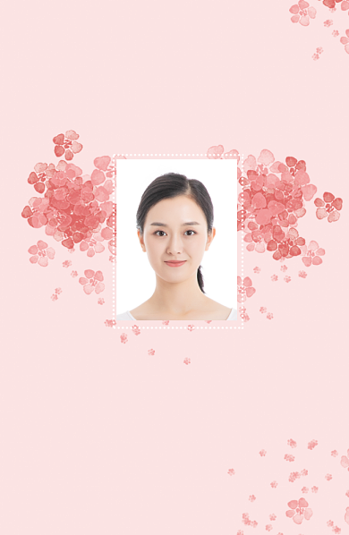 粉色花卉时尚工作证背景