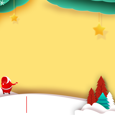 双旦优惠黄色卡通剪纸风促销主图直通车背景