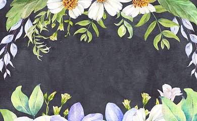 时尚手绘装饰花卉名片背景