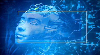 人工智能科技手机横版海报背景