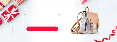 圣诞季女包服饰促销海报banner背景