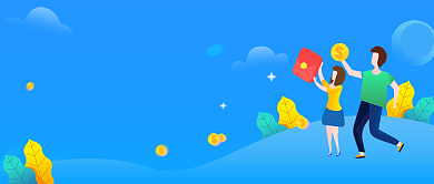 蓝色理财大气简约公众号首图背景