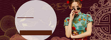 女装裙子连衣裙国潮促销特惠海报模版背景