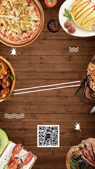 美食大餐大促活动手机海报背景