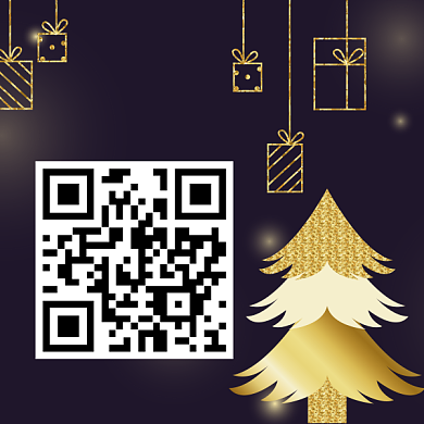 金色圣诞节日礼物二维码背景