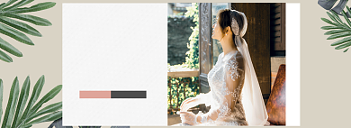 清新简约婚纱照促销banner背景