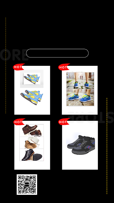 黑色大气简约潮鞋店手机海报模板背景