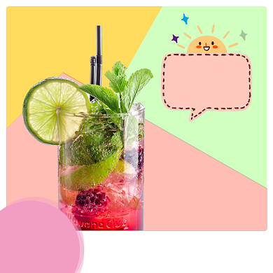 粉色黄色绿色可爱手绘撞色果汁直通车背景