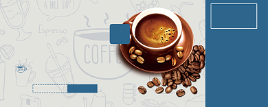 蓝色咖啡活动优惠券背景