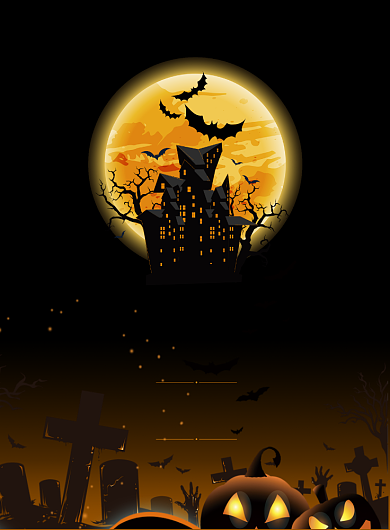 精美创意趣味商场黑色万圣节促销活动海报背景