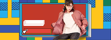 女装羽绒服海报banner背景