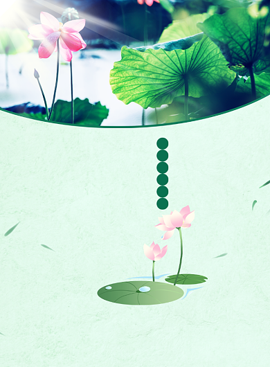 绿色摄影小暑宣传海报印刷背景