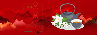 茶具淘宝banner背景