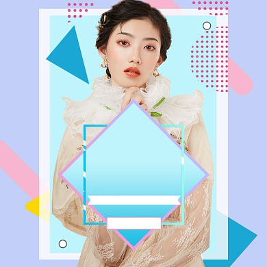 粉色蓝色清新简约造物节女装促销海报淘宝直通车图片背景