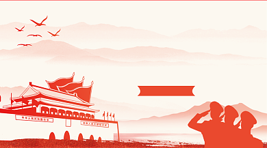 八一建军节手机横板海报背景