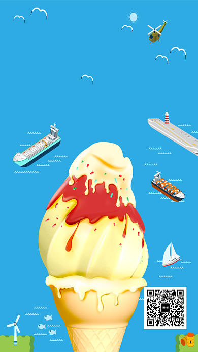 创意日式冰激凌蛋疼海报背景