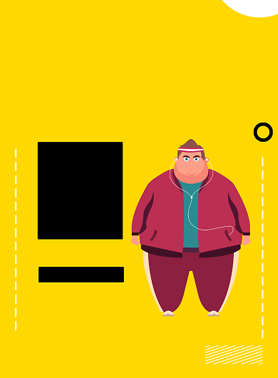 黄色减肥吧海报模板背景