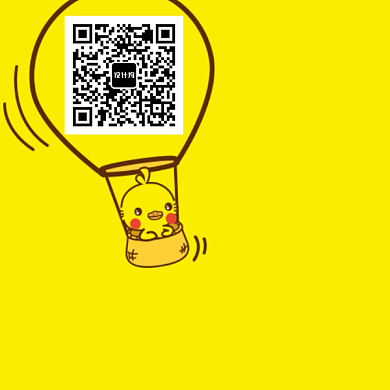 可爱卡通小鸡二维码背景