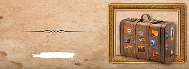 复古行李箱淘宝banner背景