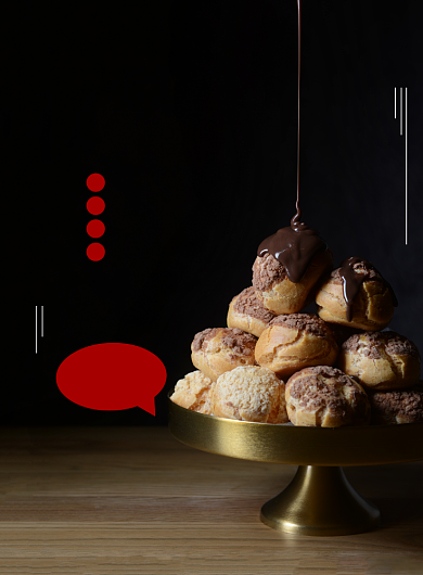 美味食品甜品泡芙印刷海报背景