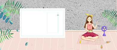 创意卡通夏至时节插画微信公众号素材图片背景