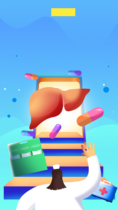 蓝色创意插画世界肝炎日手机海报背景