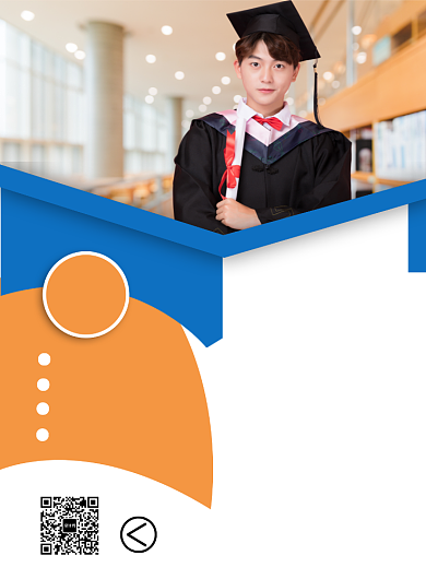 蓝黄色简约留学教育培训宣传促销印刷海报背景