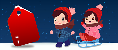 卡通小寒节气公众号首图背景