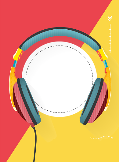 撞色风音乐社团招募海报模板背景