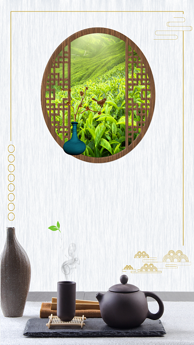 新茶上市促销海报背景