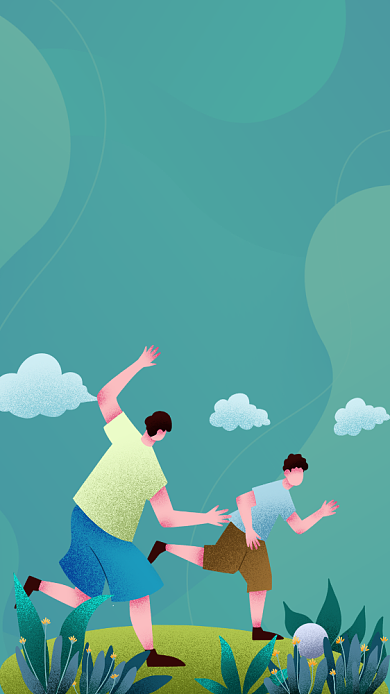 绿色扁平夏令营学习学生暑假手机海报背景