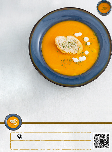 清新早餐营养养生南瓜粥印刷海报背景