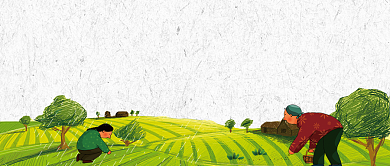 手绘水彩谷雨节气公众号首图背景