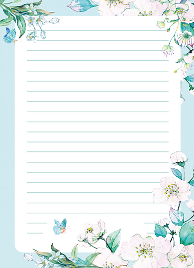 手绘水彩小清新信纸背景