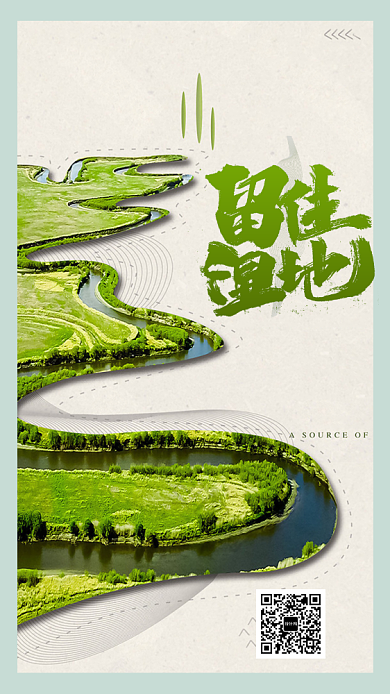 保护世界湿地日手机海报背景