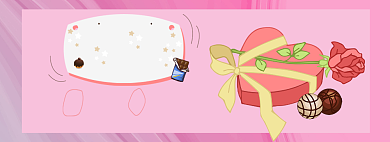 情人节巧克力浪漫粉色海报背景