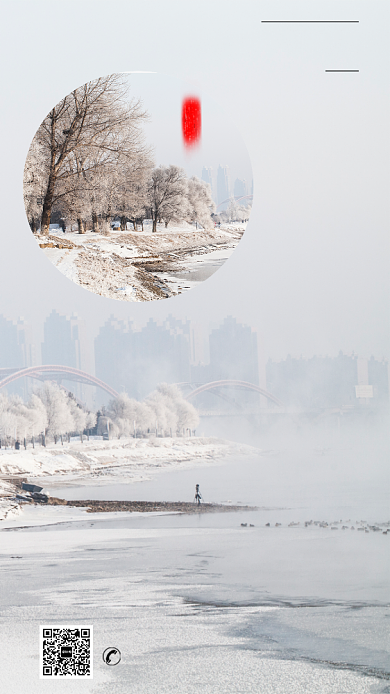 现代简约大气节气大寒企业宣传手机海报背景