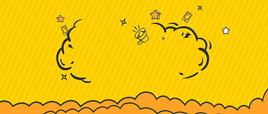 黄色卡通开学季促销公众号首图背景