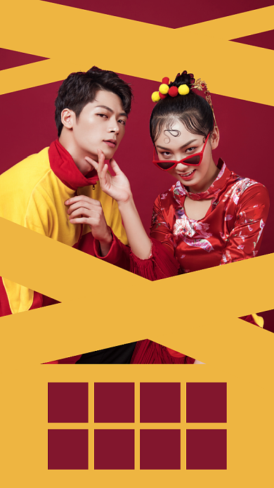 创意冬季服饰新品上新手机海报背景