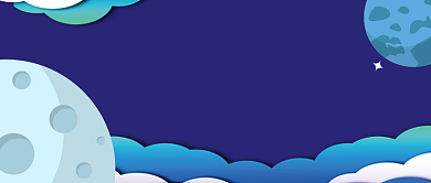 创意卡通蓝色人类月球日微信公众号素材图片背景