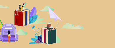 插画手绘高效学习公众号首图背景